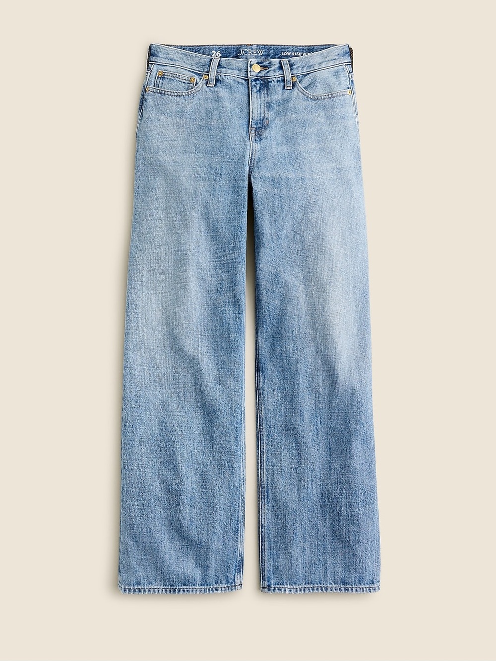 NWT J Crew Low Rise Wide Leg Jeans Sydney Wash 28 Cotton Relaxed Fit - Picture 1 of 12